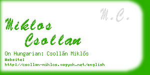miklos csollan business card