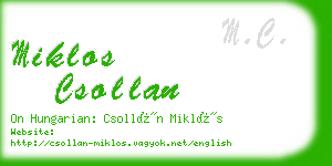 miklos csollan business card